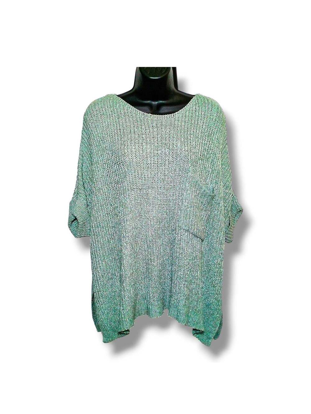 Wishlist Sweater Oversized Open Knit Dolman Pocket M/L Green